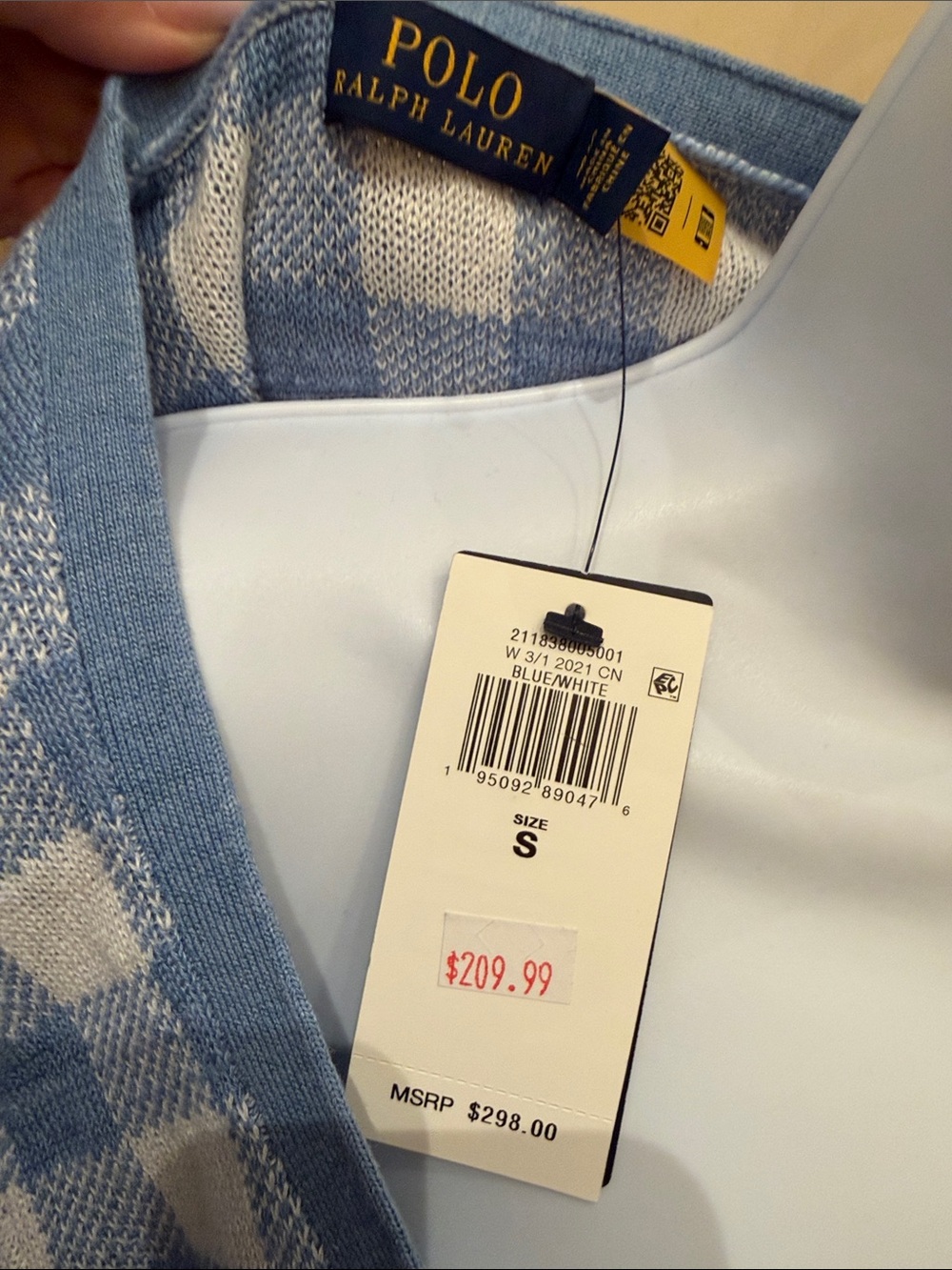 Gingham Short-Sleeve Cardigan
Polo Ralph Lauren BNWT - Size S - Picture 7 of 9